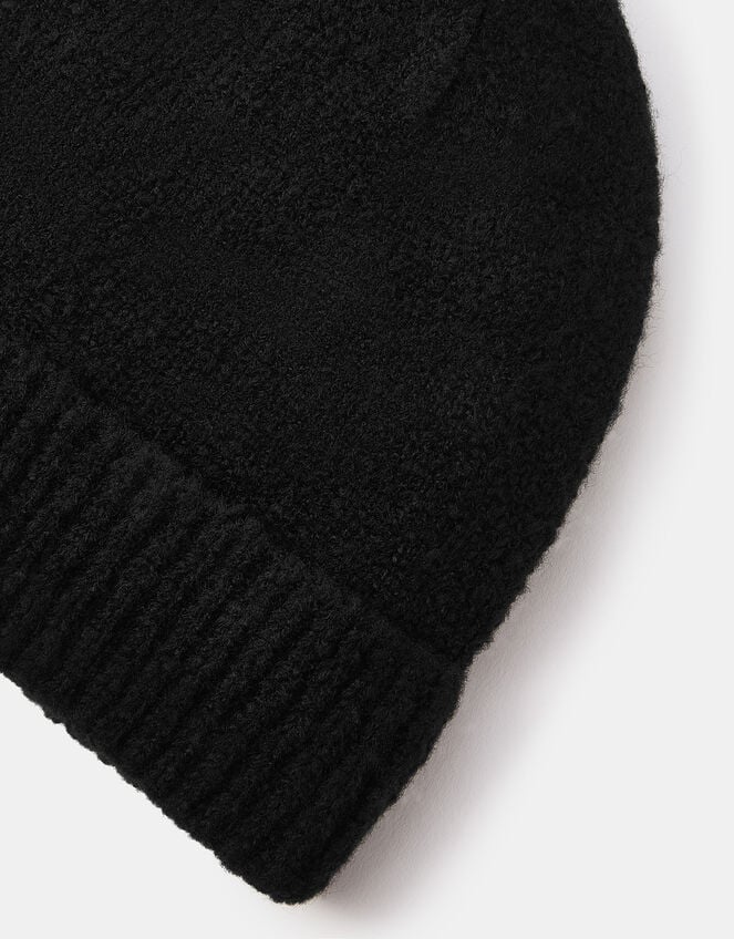 Plain Beanie Hat, Black (BLACK), large