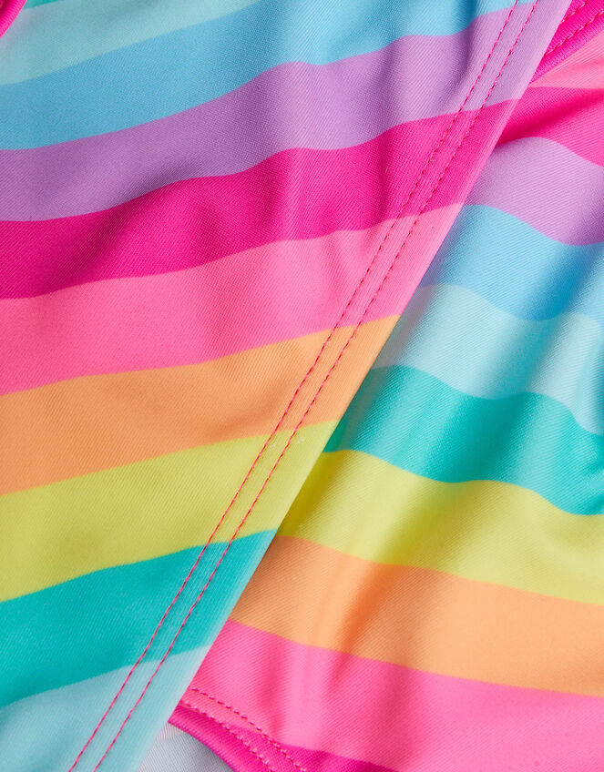 Girls Rainbow Stripe Bikini Set, Multi (BRIGHTS-MULTI), large