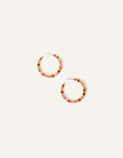 Small Beaded Hoop Earrings, , large