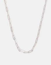 Sterling Silver-Plated Paper Clip Chain, , large