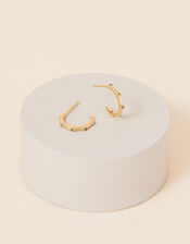 14ct Gold-Plated Multi Gem Station Hoops, , large