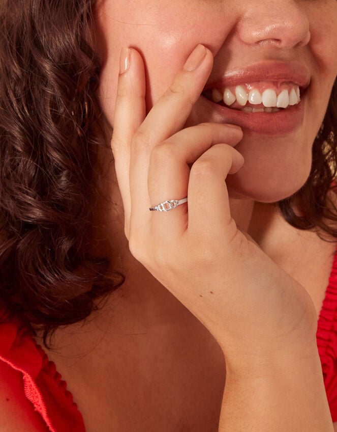 Sterling Silver Chain Ring, Silver (ST SILVER), large