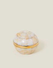 Small Round Pearl Trinket Box, , large