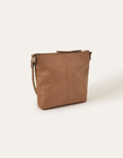 Leather Messenger Bag, Tan (TAN), large