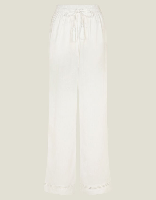 Wide Leg Beach Trousers, White (WHITE), large