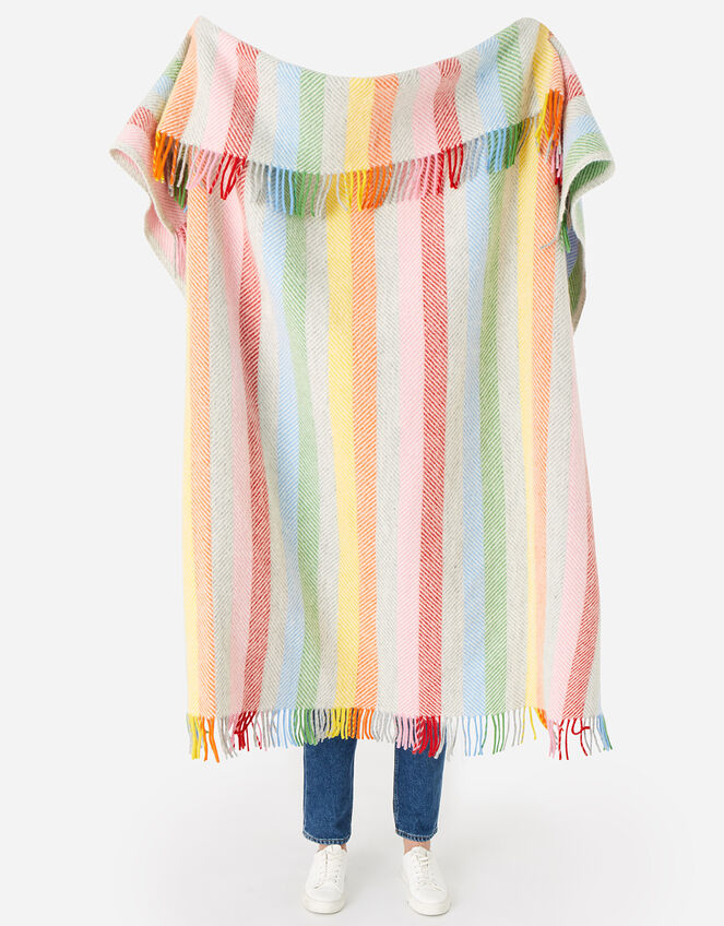 Tweedmill Tassel Throw in Pure Wool, Multi (BRIGHTS-MULTI), large