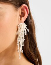 Statement Pearl Bead Drop Earrings, , large