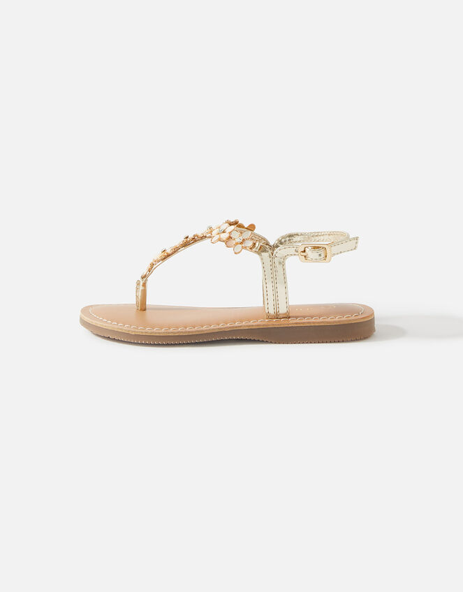 Girls Pearl Flower Sandals, Cream (PEARL), large