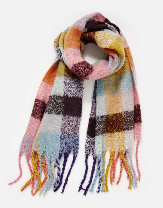 Birdy Fluffy Check Scarf, , large