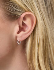 Sterling Silver Filigree Hoop Earrings, , large