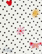 Girls Embroidered Polka Dot Swimsuit, Multi (BRIGHTS MULTI), large