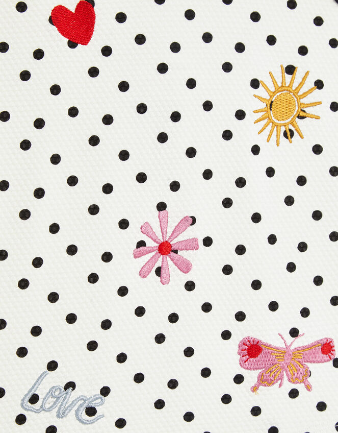 Girls Embroidered Polka Dot Swimsuit, Multi (BRIGHTS MULTI), large
