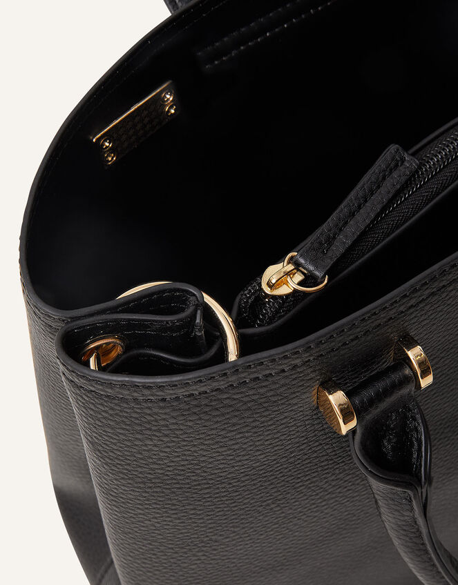 Looped Metal Detail Handheld Bag, , large