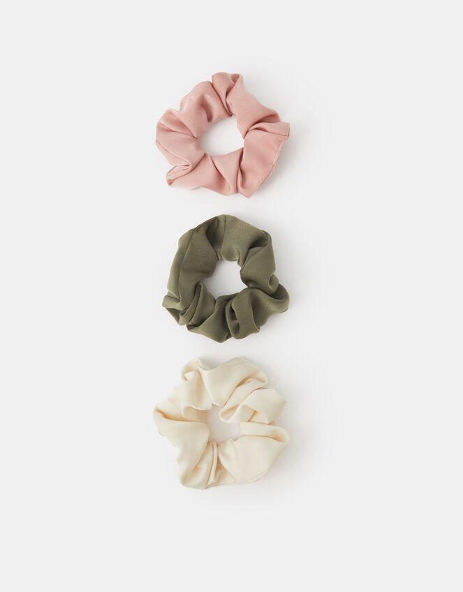 3-Pack Satin Hair Scrunchies, , large