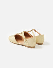 Flower Strap Ballerina Flats , Gold (GOLD), large