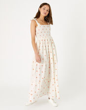 Bandeau Spot Maxi Dress, Ivory (IVORY), large
