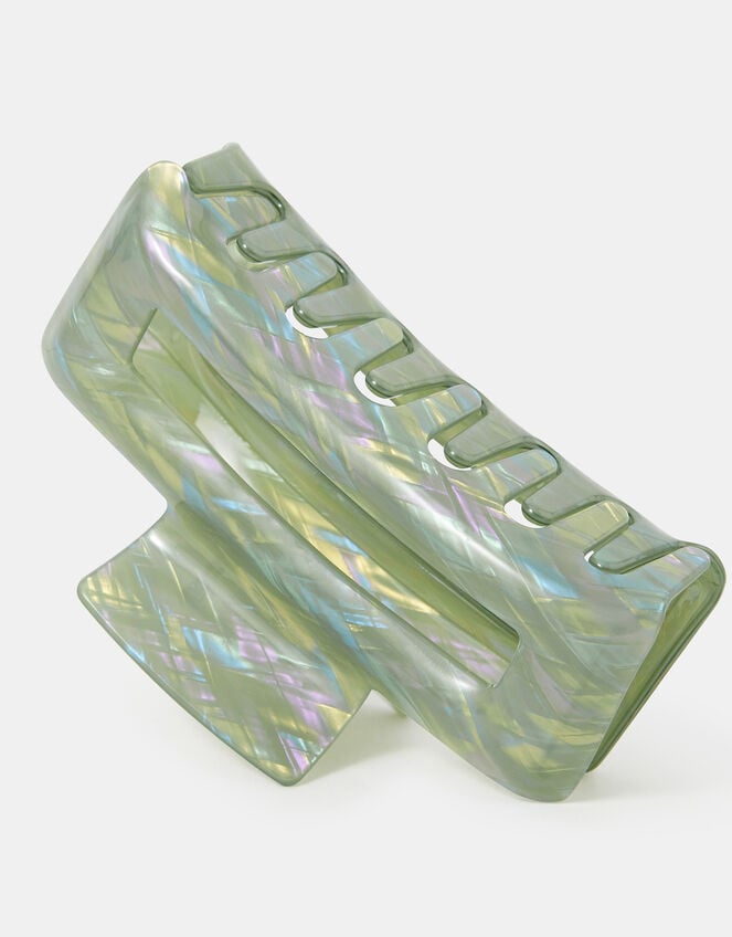 Iridescent Resin Rectangular Claw Clip, , large