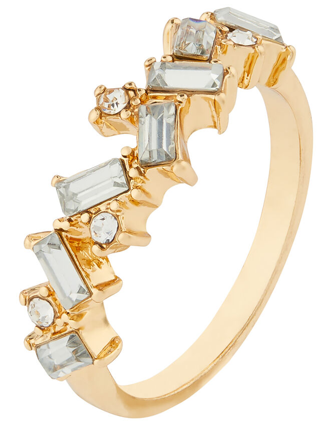Sparkle Baguette Gem Ring, White (CRYSTAL), large