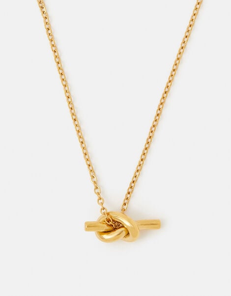 Stainless Steel Knot Pendant Necklace, , large