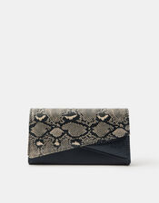 Faux Snakeskin Wristlet Clutch Bag, , large