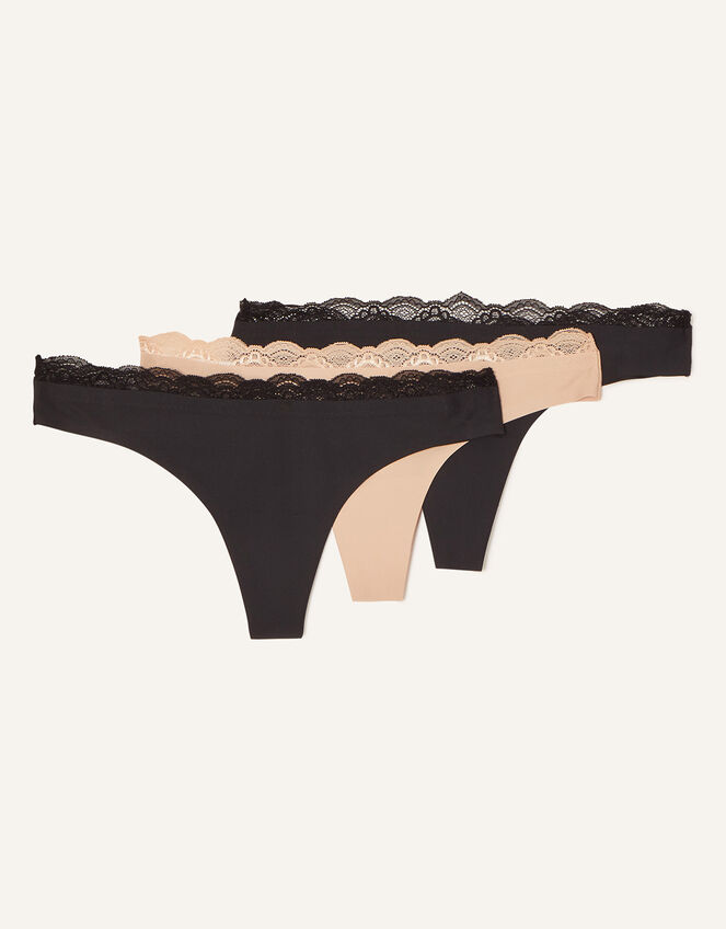Lace Thongs Set of Three, Multi (ASSORTED), large