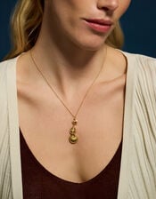 14ct Gold-Plated Lariat Charm Necklace, , large