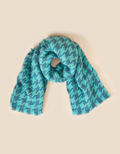 Woven Dogtooth Blanket Scarf, , large