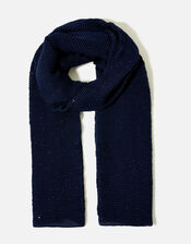 Glitter Pleat Scarf, Blue (NAVY), large
