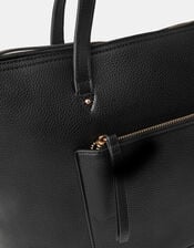 Rachel Zip Front Laptop Tote Bag, Black (BLACK), large