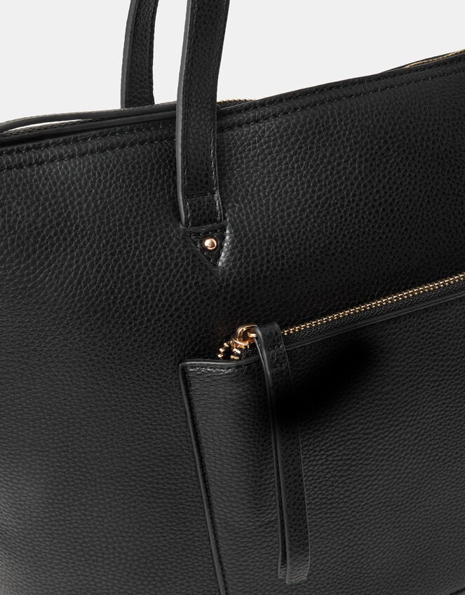 Rachel Zip Front Laptop Tote Bag, Black (BLACK), large