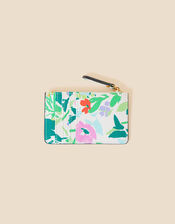 Floral Print Card Holder, White (WHITE), large