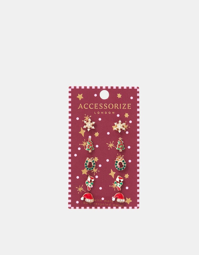 5-Pack Christmas Stud Earrings, , large