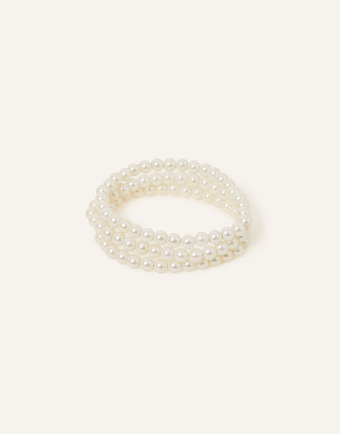 Pearl Stretch Bracelet Set of Three, , large
