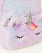 Girls Fluffy Unicorn Backpack, , large