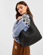 Large Woven Shoulder Bag, , large