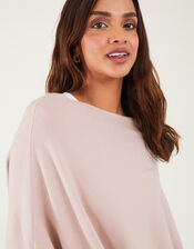Lightweight Knit Poncho, Pink (PALE PINK), large