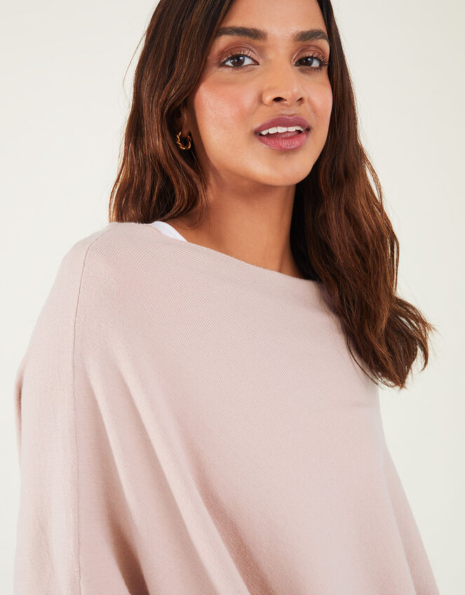 Lightweight Knit Poncho, Pink (PALE PINK), large