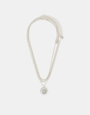 3-Pack Spinner Pendant Necklaces, Silver (SILVER), large