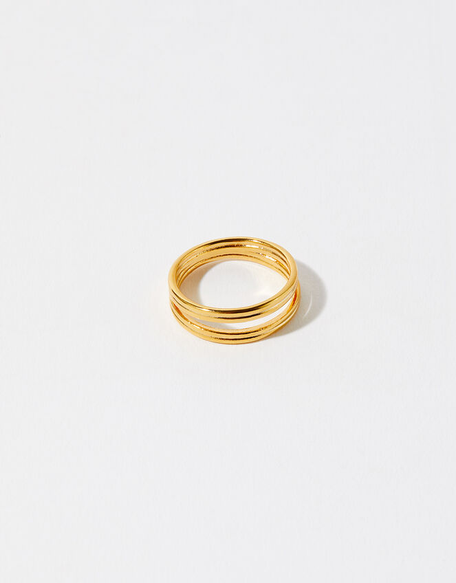 Gold-Plated Double Band Ring, Gold (GOLD), large