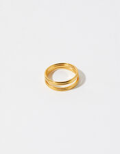 Gold-Plated Double Band Ring, Gold (GOLD), large