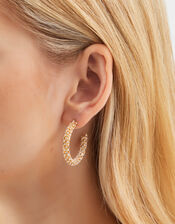 Chunky Diamanté Hoop Earrings, , large
