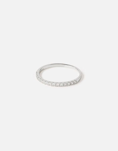 Sterling Silver Crystal Eternity Ring White, White (ST CRYSTAL), large