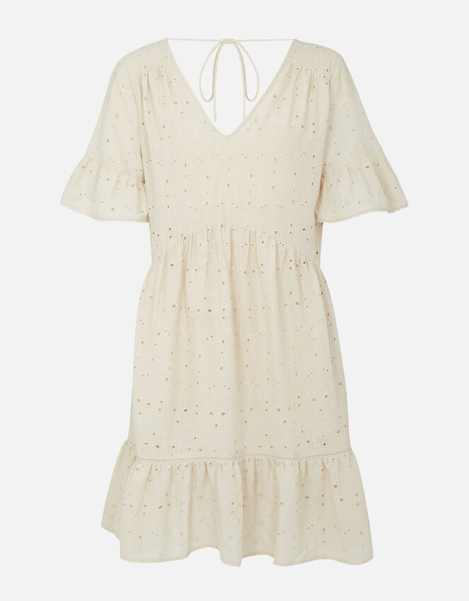 Schiffli Mini Dress , Camel (BEIGE), large