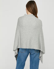 Button-Up Knitted Wrap, Grey (GREY), large