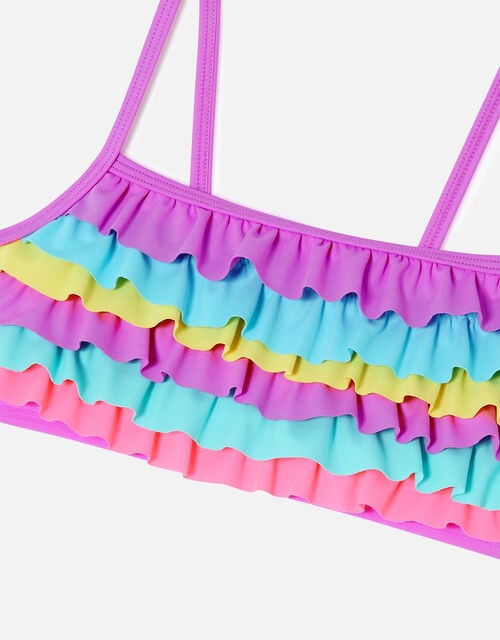 Girls Rainbow Frill Bikini Set, Multi (BRIGHTS-MULTI), large