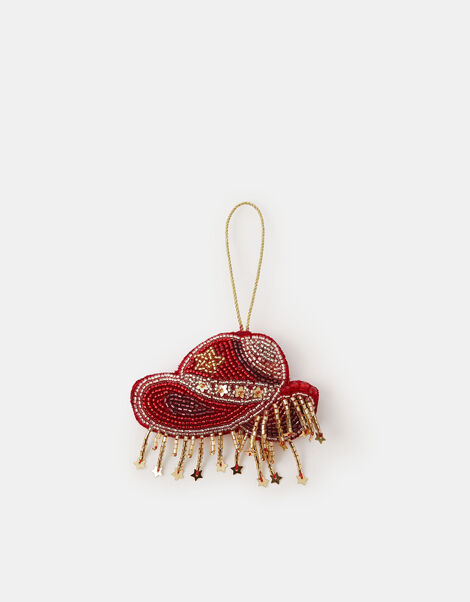 Beaded Cowboy Hat Christmas Tree Decoration, , large
