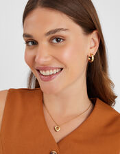 14ct Gold-Plated Chunky Heart Pendant Necklace, , large