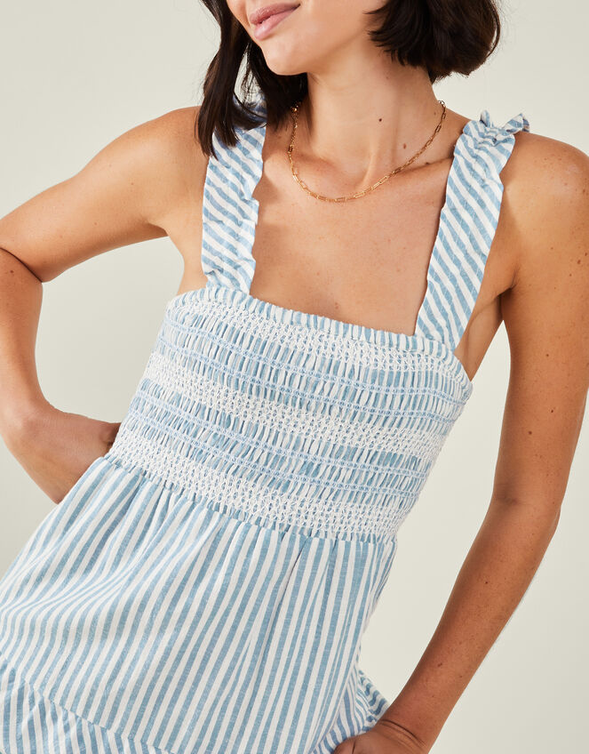 Stripe Tiered Maxi Dress, Blue (BLUE), large
