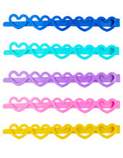 5 Coloured Heart Hair Slides, , large