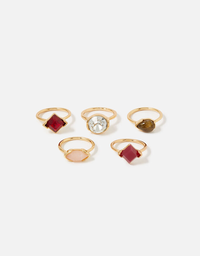 Berry Blush Gem Ring Set, Red (BERRY), large